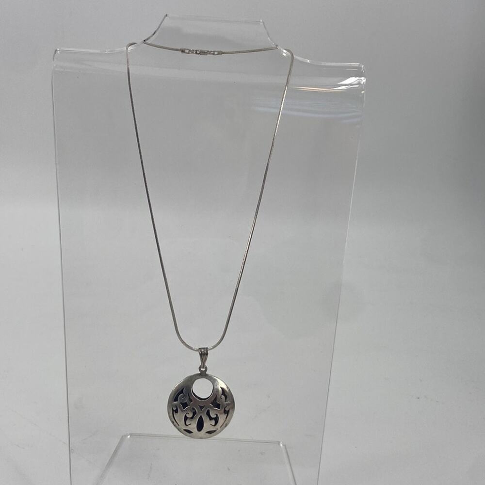 Sterling silver basket necklace